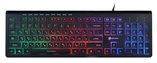 Клавиатура проводная Oklick 490ML USB черный