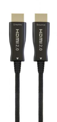 Активный оптический кабель HDMI Cablexpert, 50м, v2.0, 19M/19M, AOC Premium Series, позол.разъемы, экран, коробка