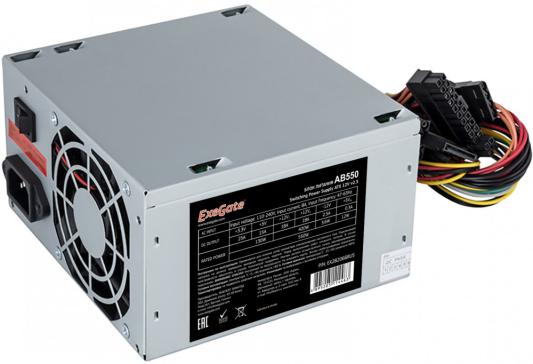 Блок питания ATX 550 Вт Exegate AB550 EX282066RUS-S (20+4pin) 120mm fan 3xSATA 2xIDE FDD RTL