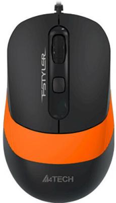 Мышь проводная A4TECH Fstyler FM10 чёрный оранжевый USB