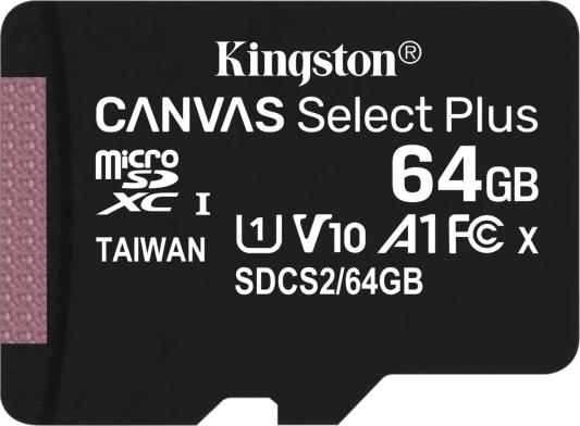 Карта памяти Micro SDHC 64GB Kingston Class10 Canvas Select UHS-I SDCS2/64GBSP