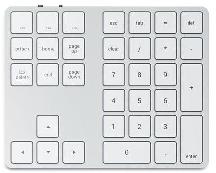Беспроводной блок клавиатуры Satechi Aluminum Extended Keypad. Цвет серебряный.