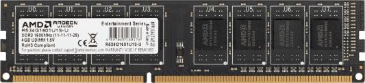 Оперативная память для компьютера 4Gb (1x4Gb) PC3-12800 1600MHz DDR3 DIMM CL11 AMD R5 Entertainment Series R534G1601U1S-U