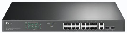 18-port gigabit Unmanaged switch with 16 PoE+ ports, 18 10/100/1000Mbps RJ-45 port, 2 combo SFP ports, compliant with 802.3af/at, 250W PoE budget, support 802.1p/DHCP QoS, plug and play, 1U 19-inch rack mountable