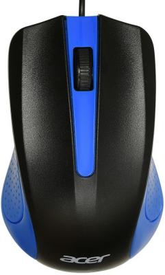 Мышь Acer OMW011 черный/синий оптическая (1200dpi) USB (3but)