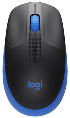 Мышь беспроводная Logitech M190 чёрный голубой Bluetooth 910-005907