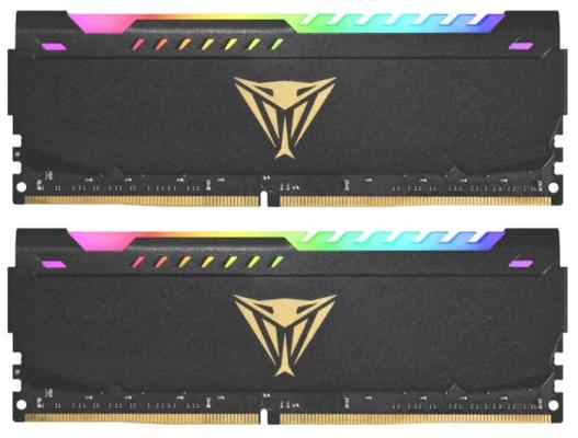 Оперативная память для компьютера 16Gb (2x8Gb) PC4-25600 3200MHz DDR4 DIMM CL18 Patriot Viper Steel RGB PVSR416G320C8K