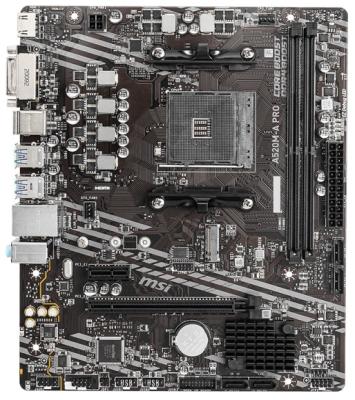 Материнская плата MSI A520M-A PRO Socket AM4 AMD A520 2xDDR4 1xPCI-E 16x 1xPCI-E 1x 4 mATX Retail