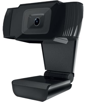 CBR CW 855HD Black, Веб-камера с матрицей 1 МП, разрешение видео 1280х720, USB 2.0, встроенный микрофон с шумоподавлением, фикс.фокус, крепление на мониторе, длина кабеля 1,4 м, цвет чёрный