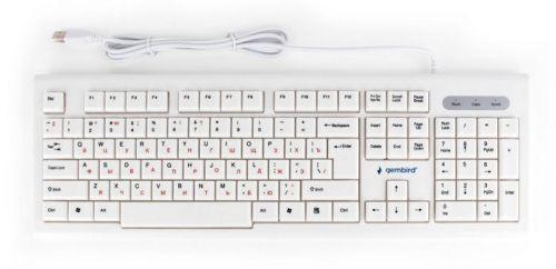 Клавиатура Gembird KB-8354U,{USB, бежевый/белый, 104 клавиши, кабель 1,45м}