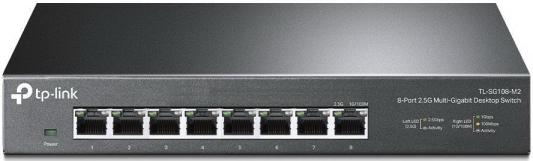 8-port Desktop 2.5G Unmanaged switch, 8 100/1G/2.5G RJ-45 ports, Fanless design, 12V/1.5A DC power supply.