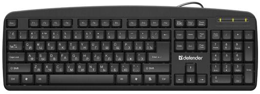 Клавиатура проводная Defender Office HB-910 RU USB черный