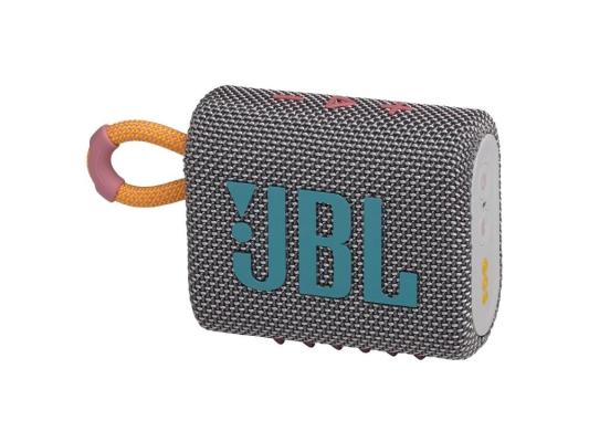 Портативная колонка JBL GO 3, серый, 4.2 Вт, Bluetooth 5.1, 1000мАч, время работы 5 ч, влагозащита IP67