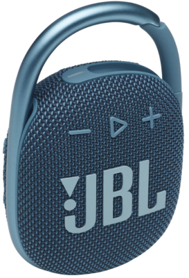 Портативная колонка JBL Clip 4, 1.0, синий, 5 Вт, Bluetooth, 500мАч, влагозащита IP67