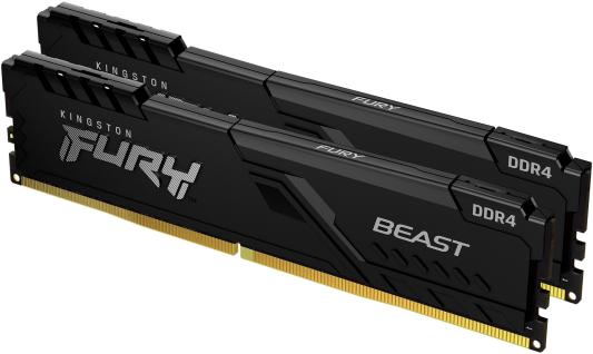 Оперативная память для компьютера 16Gb (2x8Gb) PC4-28800 3600MHz DDR4 DIMM CL17 Kingston FURY Beast Black KF436C17BBK2/16