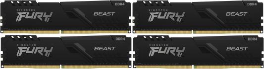 Оперативная память для компьютера 32Gb (4x8Gb) PC4-25600 3200MHz DDR4 DIMM CL16 Kingston Fury Beast KF432C16BBK4/32