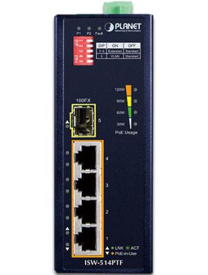 IP30 4-Port/TP + 1-Port Fiber(SFP) POE Industrial Fast Ethernet Switch (-40 to 75 C)