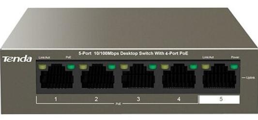 Коммутатор 5PORT 10/100M TEF1105P-4-38W TENDA