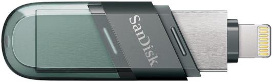 Флеш Диск Sandisk 64Gb iXpand Flip SDIX90N-064G-GN6NN USB3.1 зеленый/серебристый