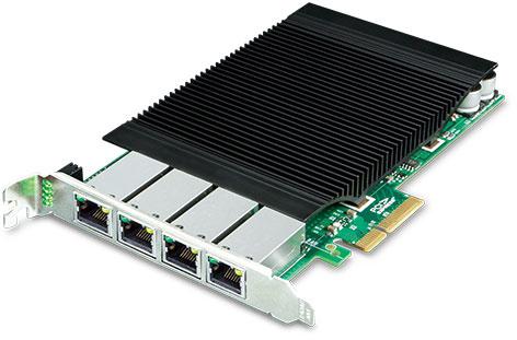 PLANET 4-Port 10/100/1000T 802.3at PoE+ PCI Express Server Adapter (120W PoE budget, PCIe x4, -10 to 60 C, Intel Ethernet Controller)