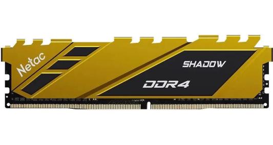 Оперативная память для компьютера 16Gb (1x16Gb) PC4-25600 3200MHz DDR4 DIMM CL16 Netac Shadow Yellow NTSDD4P32SP-16Y