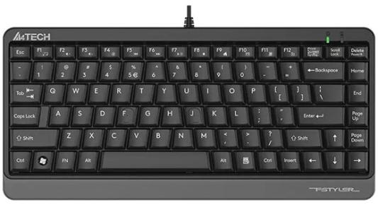 Клавиатура проводная A4TECH FKS11 USB серый черный