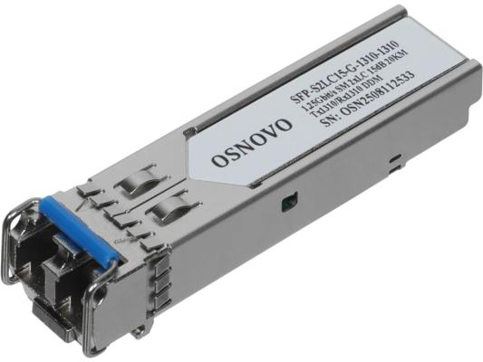 OSNOVO SFP Модуль SM, два волокна, разъем 2*LC, 1,25 Гбит/c, до 20км, Tx:1310/Rx:1310, DDM