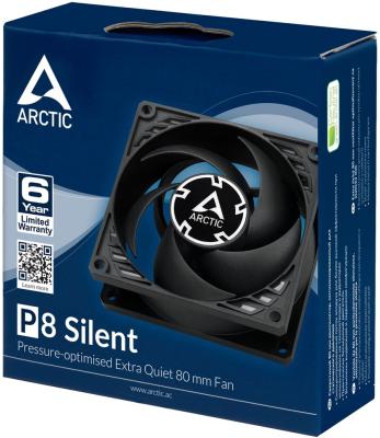 Вентилятор для корпуса Arctic Cooling P8 Silent (Black/Black) - retail (ACFAN00152A)