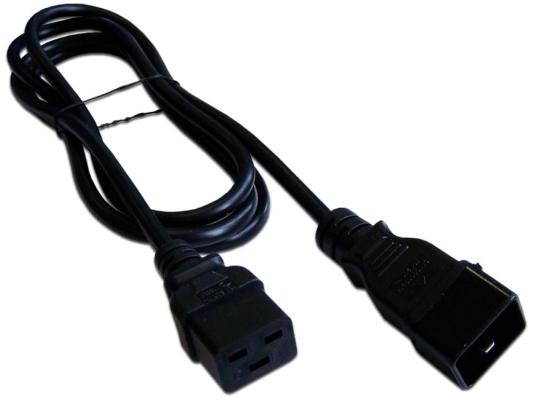 Кабель питания для серверов Lanmaster LAN-PP19/20-1.0-BK (C19-C20, 3х1.5мм?, 250В, 16A, черный, 1м)