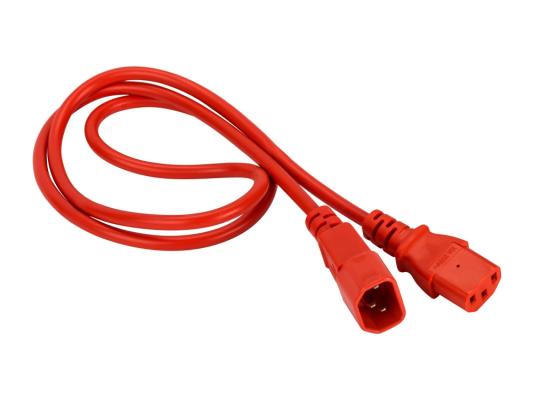Кабель питания системный блок-монитор Lanmaster LAN-PP13/14-1.5-RD (C13-C14, 3х0.75мм?, 250В, 10A, красный, 1.5м)