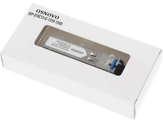 OSNOVO Оптический SFP Модуль GE, одно волокно SM, до 1,25 Гбит/c, SC, до 20км, Tx:1310/Rx:1550, DDM