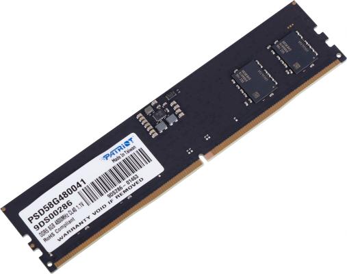 Оперативная память для компьютера 8Gb (1x8Gb) PC5-38400 4800MHz DDR5 DIMM Unbuffered CL40 Patriot Signature PSD58G480041
