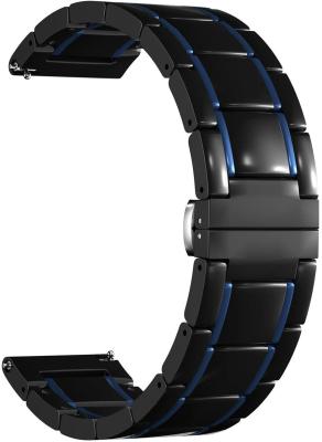 Универсальный керамический ремешок для часов 20 mm LYAMBDA LIBERTAS DSG-09-20-BD Black/Dark Blue