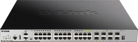D-Link DGS-3630-28PC/A2ASI Управляемый стекируемый коммутатор 3 уровня с 20 портами 10/100/1000Base-T, 4 комбо-портами 100/1000Base-T/SFP и 4 портами 10GBase-X SFP+