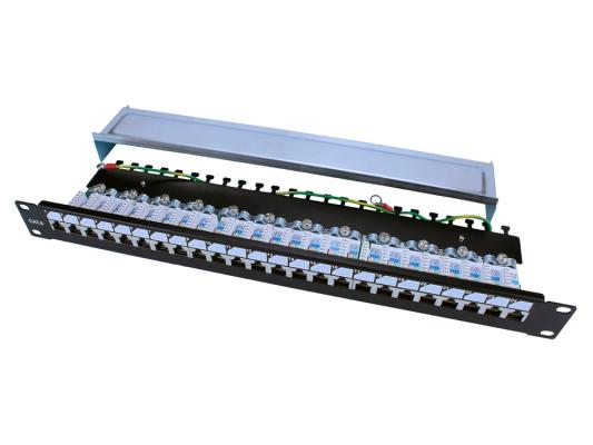 Патч-панель Hyperline PP3-19-24-8P8C-C6-SH-110D 19" 1U 24xRJ45 кат.6 FTP