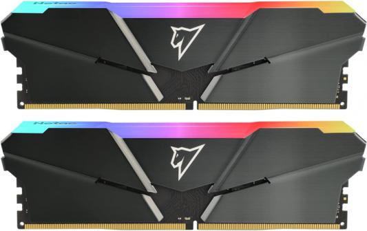 Модуль памяти DDR 4 DIMM 16Gb (8Gbx2) PC21300, 2666Mhz, Netac Shadow NTSRD4P26DP-16E, RGB, C19 Grey, с радиатором