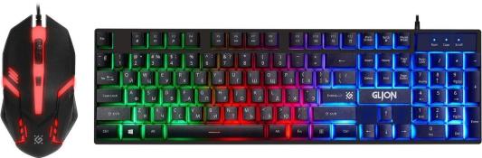 Набор проводной Defender Glion C-123 RU, мембранная клавиатура, оптическая мышь, светодиодная подсветка