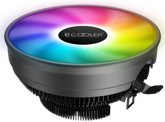 Кулер для процессора/ CPU Cooler PCCooler E126M PRO (92W, 4-pin PWM, 70mm, Al/Cu, -mm, FRGB, 1x120mm, 65.46CFM, 29.8dBA, 1600RPM, S: 1700/1200/115X, AM5/AM4, black)