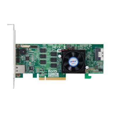 ARC-1886-8I PCIe 4.0 x8 LP, NVMe/SAS/SATA 12G, RAID 0,1,5,6,10,50,60, 8port (1*int SFF8654 x8), Cache 8GB RTL (10) (412106)