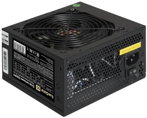 Блок питания ATX 550 Вт ExeGate 550NPX (ATX, SC, 12cm fan, 24pin, 4pin, PCIe, 3xSATA, 2xIDE, FDD, black, кабель 220V с защитой от выдергивания)