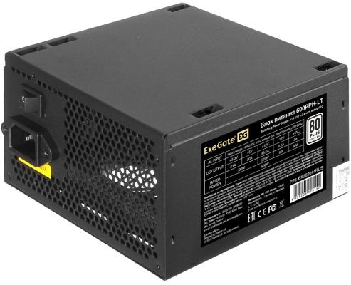 Блок питания ATX 600 Вт ExeGate 600PPH-LT-S-OEM EX282044RUS-OEM-S 80 PLUS (20+4pin) APFC 120mm fan 5xSATA 3xIDE Bulk