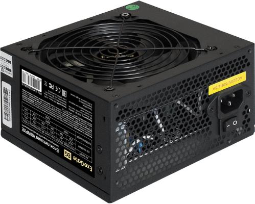 Блок питания ATX 700 Вт ExeGate 700NPXE (ATX, PPFC, PC, 12cm fan, 24pin, (4+4)pin, PCIe, 4xSATA, 3xIDE, FDD, black, кабель 220V в комплекте)
