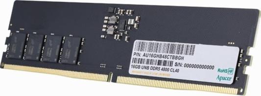 Оперативная память для компьютера 16Gb (1x16Gb) PC5-38400 4800MHz DDR5 DIMM CL40 Apacer AU16GHB48CTBBGH AU16GHB48CTBBGH