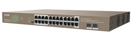 Коммутатор Tenda TEG1126P-24-410W (L2) 24x1Гбит/с 2SFP 24PoE 370W неуправляемый