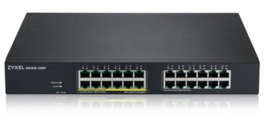 Гибридный Smart L2 коммутатор PoE+ Zyxel NebulaFlex GS1915-24EP, rack 19", 24xGE (12xPoE+), бюджет PoE 130 Вт, автономное/облачное управление