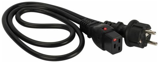 Кабель питания для серверов Lanmaster LAN-PP19L/SH-3.0-BK (Schuko с блокировкой - C19, 3х1.5мм?, 250В, 16A, черный, 3м)