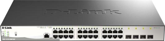 DGS-1210-28MP/ME/B2A Управляемый L2 коммутатор с 24 портами 10/100/1000Base-T и 4 портами 1000Base-X SFP (24 порта PoE 802.3af/at, PoE-бюджет 370 Вт) (456183)