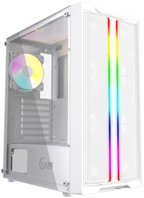Корпус Powercase Mistral Evo White, Tempered Glass, 1x 120mm PWM ARGB fan + ARGB Strip + 3x 120mm PWM non LED fan, белый, ATX  (CMIEW-F4S)