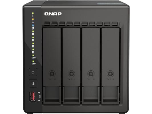 SMB QNAP TS-453E-8G NAS, 4-tray w/o HDD. 2xHDMI-port. 4-core Celeron J6412 2-2.6 GHz, 8GB DDR,  2x2.5Gb LAN, 2 x M.2 2280 PCIe Gen 3 x2, 2x USB 3.2 Gen 2 (10Gbps) Port, 2x USB 2.0 port