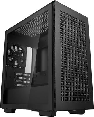 Корпус MiniTower DeepCool CH370 черный без БП mATX TG window 1x120mm fan (R-CH370-BKNAM1-G-1)